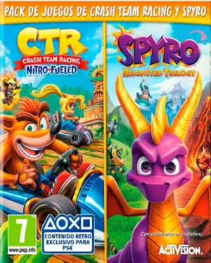 Portada o Cover de Juego Digital Crash CTR + Spyro